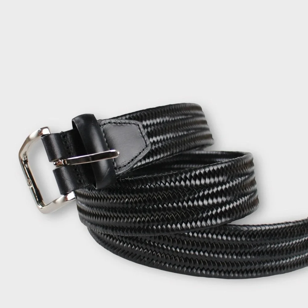 Men's Black Stretch Braided Belt 38